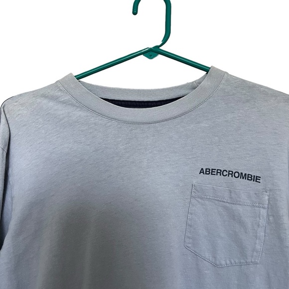 Abercrombie & Fitch T-Shirt Mens Medium vintage‎ Crew Neck Blue Gray Logo - Picture 5 of 7